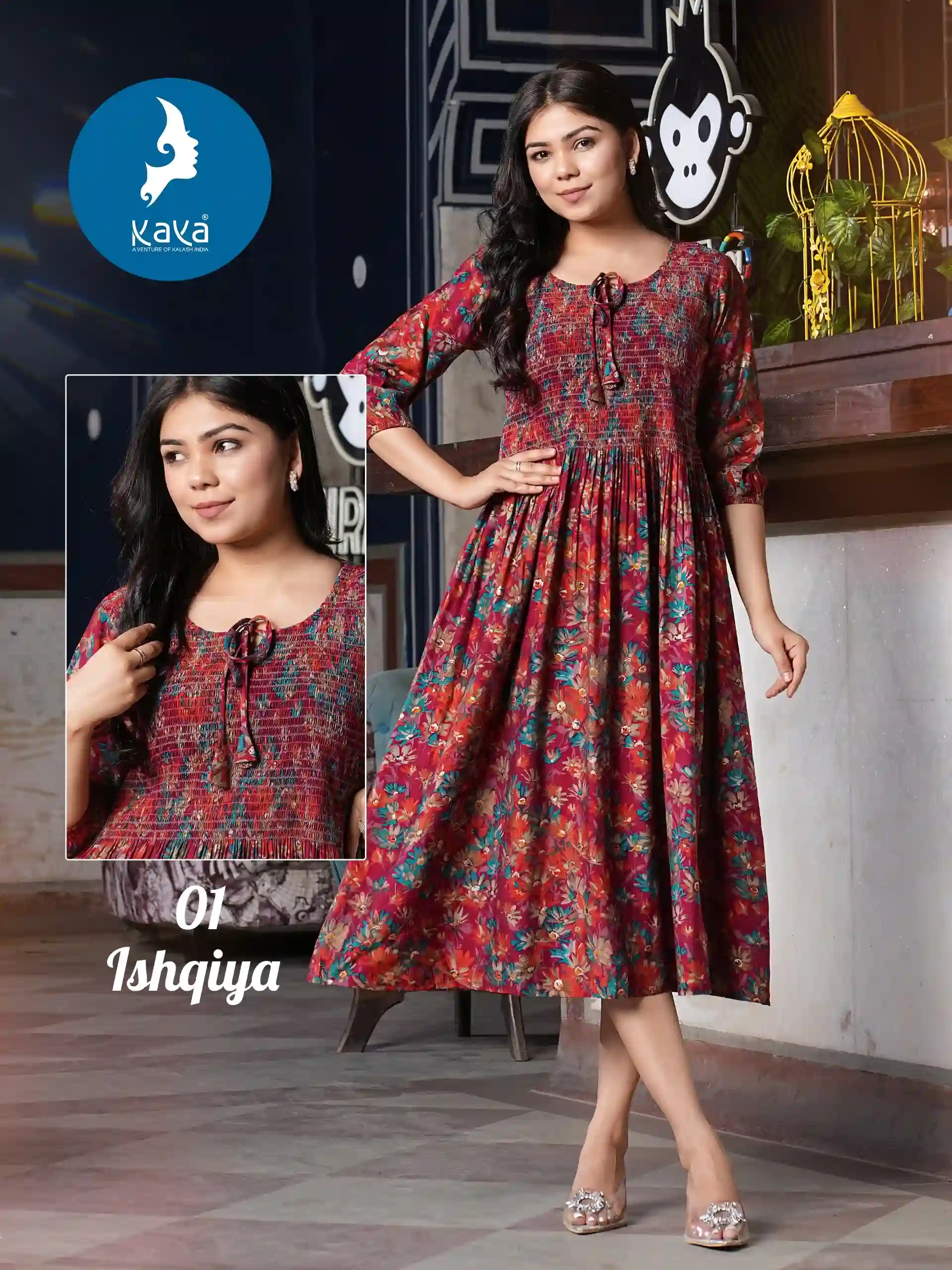 Kaya Ishqiya Chanderi Wholesale Anarkali Kurtis Catalog — Wholesale Kurtis, Kaya wholesale from Surat — view 2
